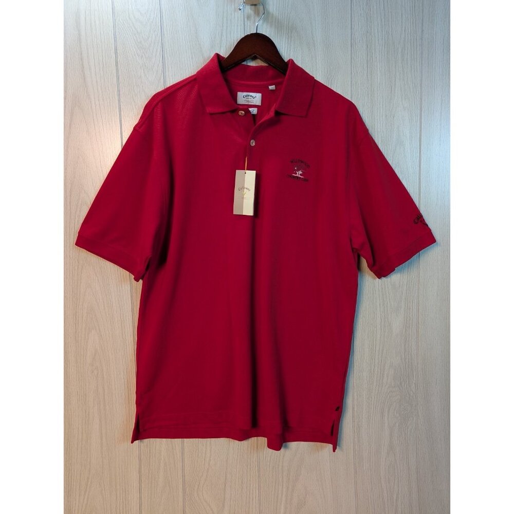 Callaway Polo Shirt Mens Large Red Performance Golf Sport Embroidered New